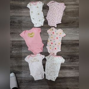 Gerber Baby Girl Onesies Size 0-3M